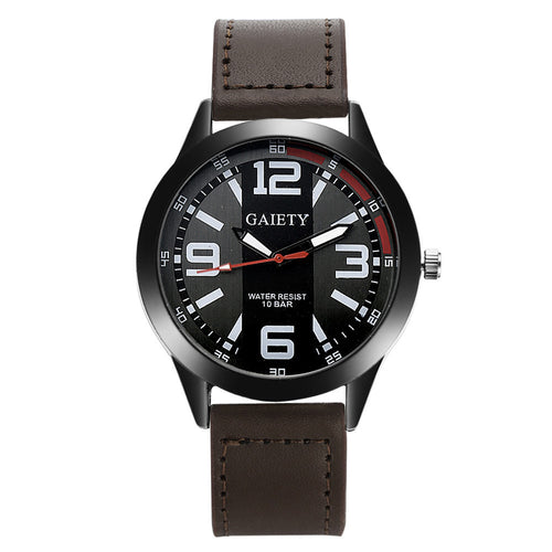 Men's Leather Quartz-Watch
