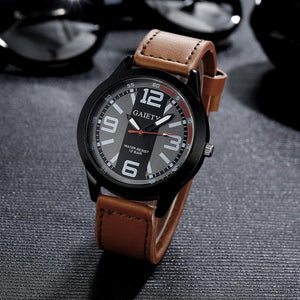 Men's Leather Quartz-Watch