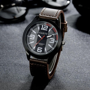 Men's Leather Quartz-Watch