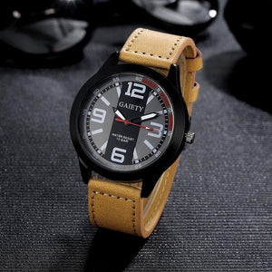 Men's Leather Quartz-Watch