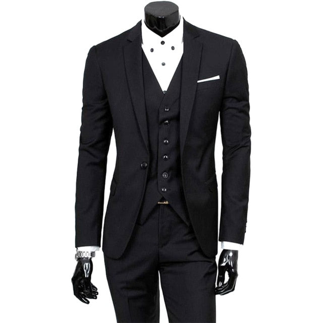 Men's Slim Suit Champagne Tuxedo  3 Piece Groom